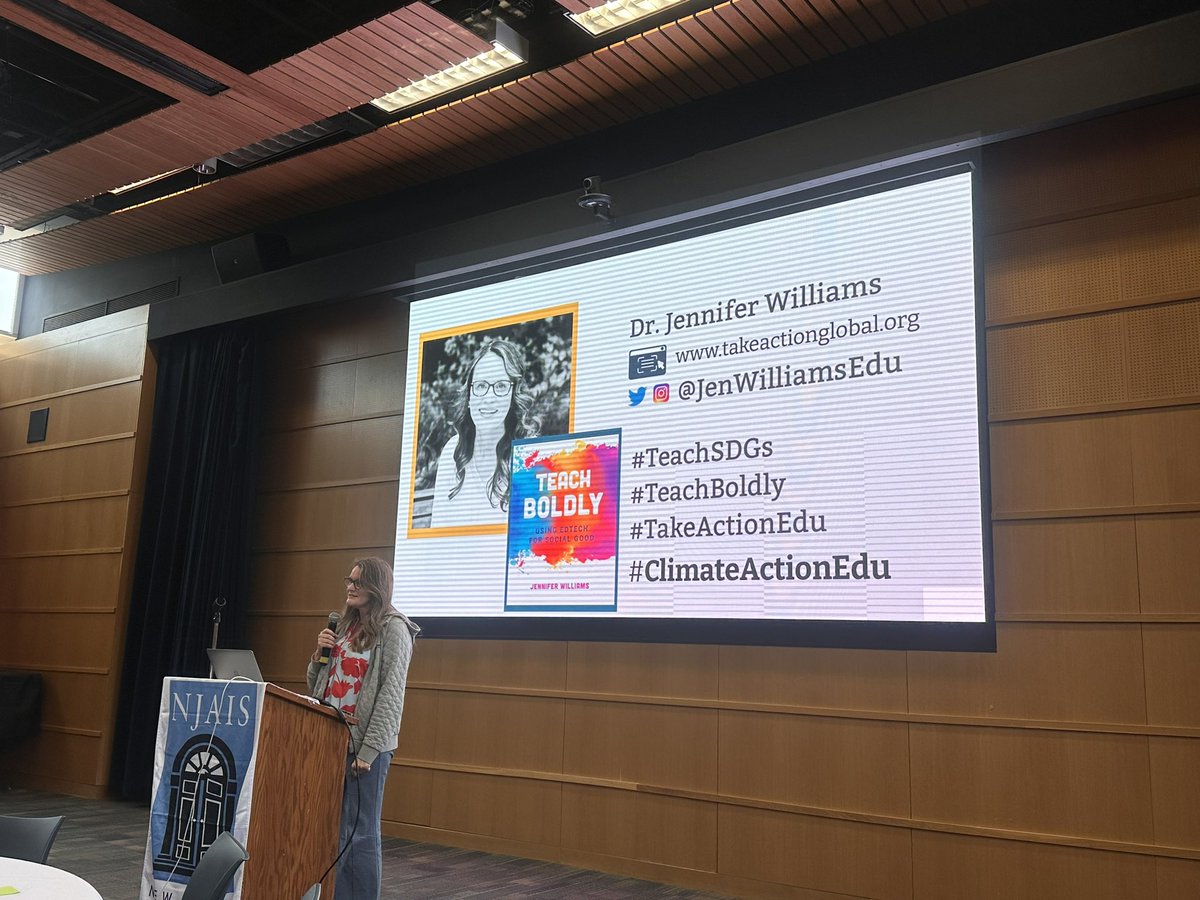 Energized by @JenWilliamsEdu in her #NJAIS Innovation & Collaboration Conference Keynote on how to #TeachBoldly with #EdTech for Social Good. #PASHproud that we  #TeachSDGs @PrincetonAcadSH & excited to explore across our curriculum. #TakeActionEdu #ClimateActionEdu @NJAISnews