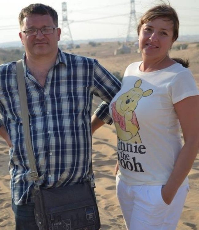 OlenaHalushka's tweet photo. This beautiful couple Volodymyr Aliokhin and Olena Kulish were shot dead by the russian occupiers on August 10, 2014, for bringing food to Ukrainian defenders in the Luhansk airport. Don't forget that this war didn't start in Feb 2022. russia has always been a terrorist state https://t.co/H0IiDey0qd