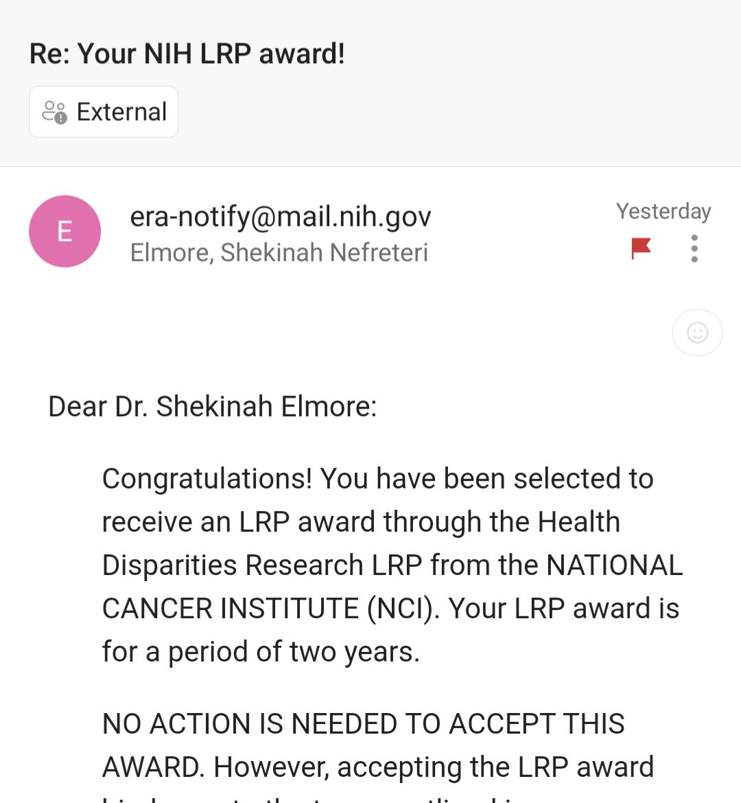 pre_rad's tweet photo. So glad to join the celebrations with my @NIH_LRP award. 🎉 

Thank you to @theNCI and my @UNC_Lineberger and @UNCMalawi mentors! And to @NnekaUfereMD for generously sharing application wisdom. 

Here's to continuing that research persistence 👍🏿 https://t.co/jwF7r9qsCj