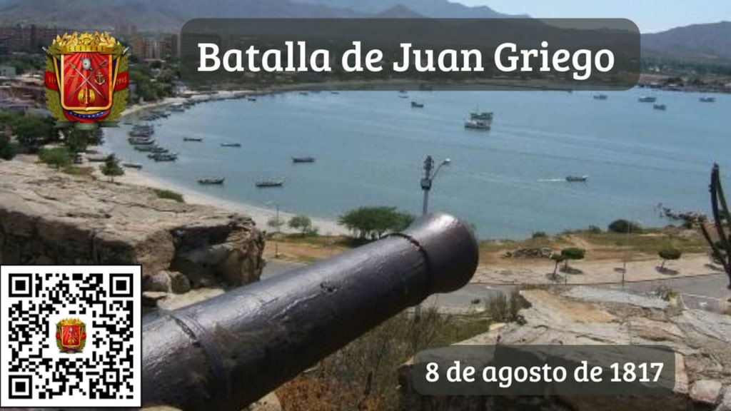 GBMorenoF's tweet photo. oy #08Ago se cumplen 206 años de la Batalla de Juan Griego, liderada por el General Juan Bautista Arismendi en la ciudad del mismo nombre, donde tras la derrota a los realistas, se dió un paso más a la Independencia de Venezuela
@GAC_GNBMACARAO 
@RedimainGac https://t.co/z0hmekPLNT