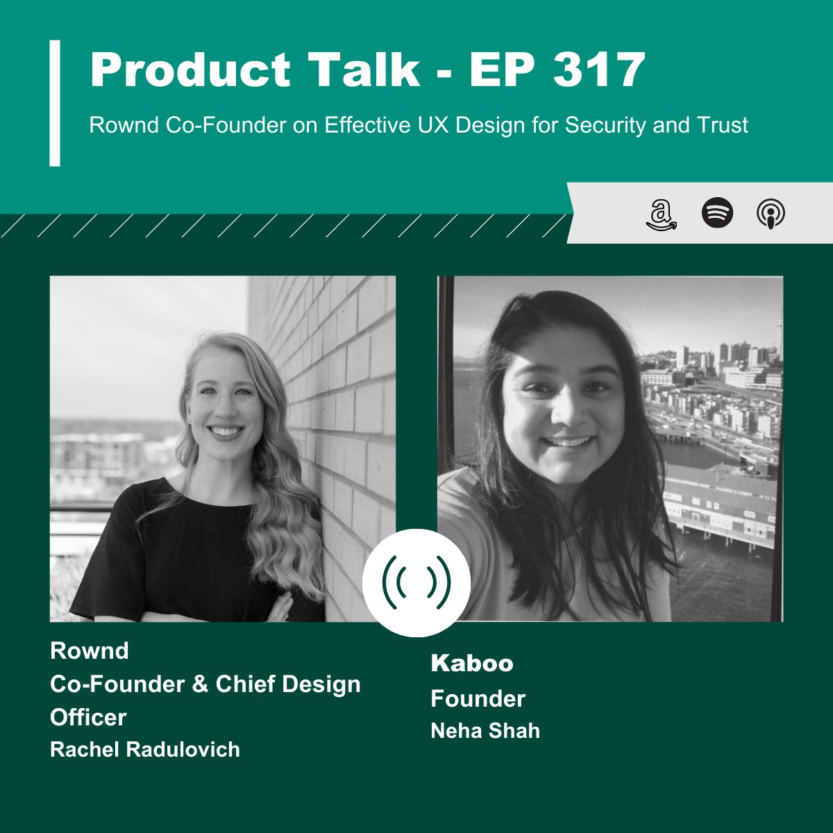 ProductsCount's tweet photo. New episode of Product Talk, live now! 🎙

Join @nshah31 for an insightful conversation with Rownd Co-Founder @rachradd on effective UX design for security and trust.

Listen on Products That Count: https://t.co/dCdtNLt9Y6 https://t.co/AQLBFEE6AG
