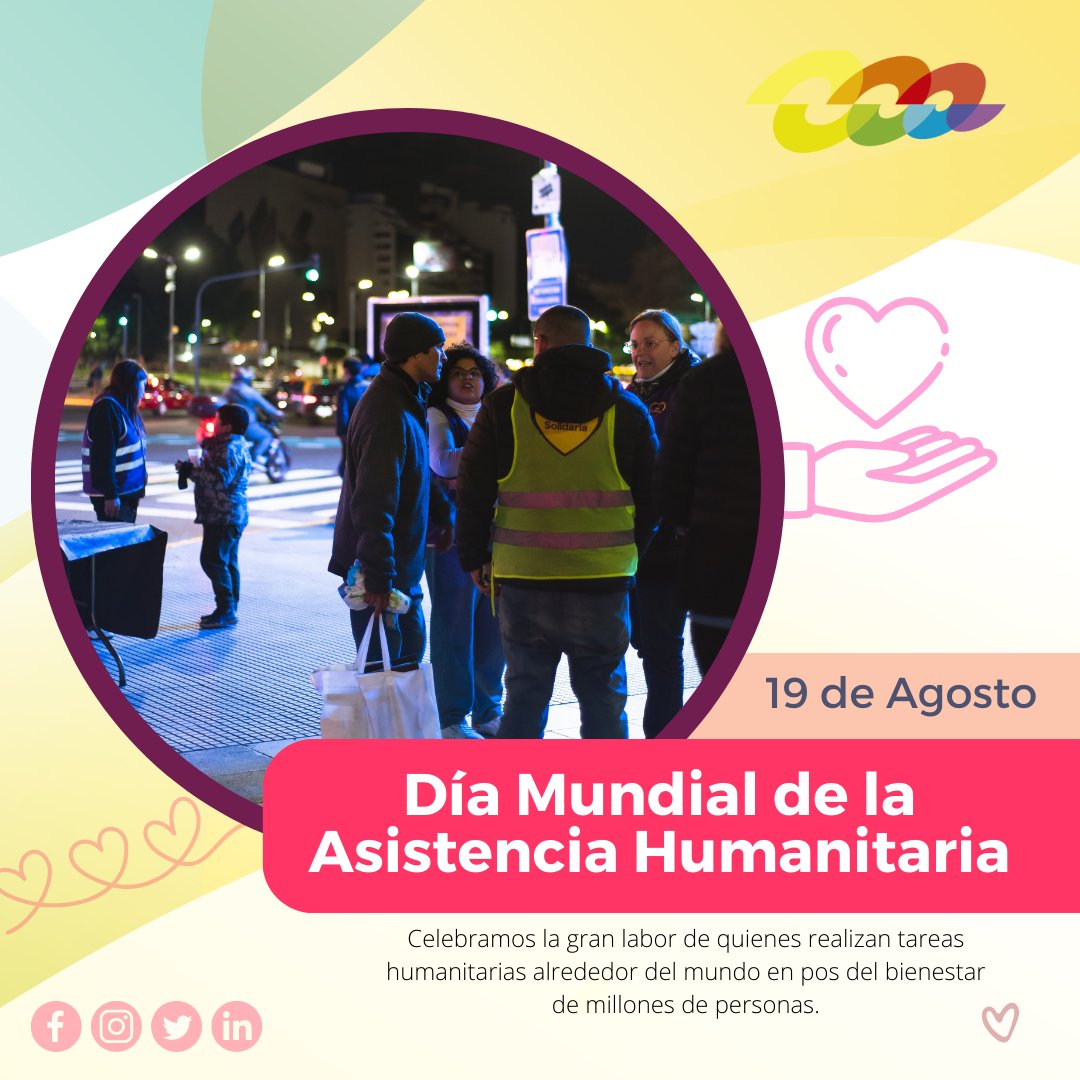 🌍 En este Día Mundial de Asistencia Humanitaria, unimos nuestras voces para homenajear a los incansables trabajadores humanitarios que dedican sus vidas a ayudar a millones alrededor del mundo. 💙
#diadeasistenciahumanitaria  #solidaridad #compromiso #compromisoconlacomunidad