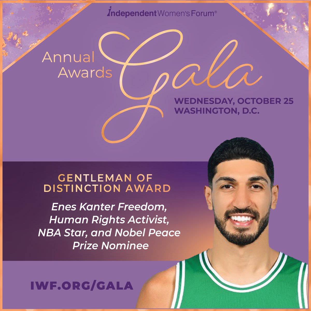 IWF's tweet photo. Enes Kanter Freedom’s mom once told him, “Believe in something and always stand up tall for it. Even if it means sacrificing everything you have.”

The Turkish-born Mr. Freedom lives by those words. He escaped his homeland and found a newland that is free in America. In an impossible situation ripe with oppression, Mr. Freedom had no choice but to seek freedom and defend human rights and democracy.
