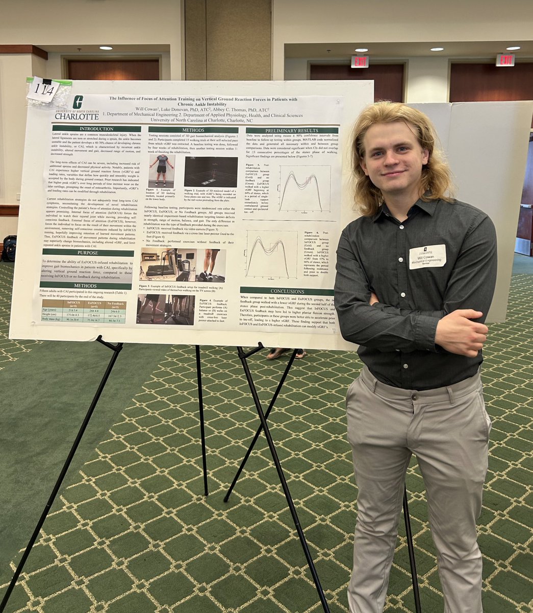 UNCC Biodynamics Lab (@unccbiodynamics) on Twitter photo Summer intern Will Cowan presenting his work comparing the influence of focus of attention on vGRF during walking in pts w/CAI at the OUR summer symposium <a href="/CLT_APHCS/">CLT Applied Physiology, Health, & Clinical Science</a> <a href="/LukeTDonovan/">Luke Donovan</a> <a href="/abbey_fenwick/">Abbey Thomas Fenwick</a> Summer intern Will Cowan presenting his work comparing the influence of focus of attention on vGRF during walking in pts w/CAI at the OUR summer symposium <a href="/CLT_APHCS/">CLT Applied Physiology, Health, & Clinical Science</a> <a href="/LukeTDonovan/">Luke Donovan</a> <a href="/abbey_fenwick/">Abbey Thomas Fenwick</a>