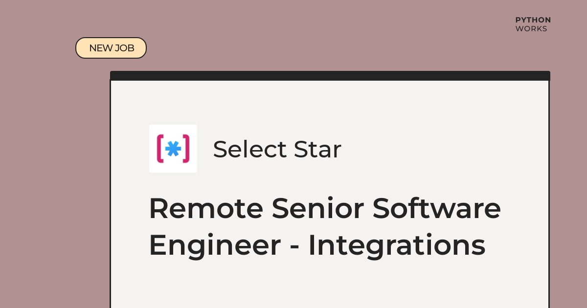 python_works's tweet image. Job Opportunity 🔥

💼 Remote Senior Software Engineer - Integrations
🏢 Select Star
💰 $140K - 200K + Equity
🖥️ Work with Rust, Python &amp;amp; API Integrations

Check out the details and apply now 👇
python.works-hub.com/jobs/remote-se…

#remotework #remotejobs #rust