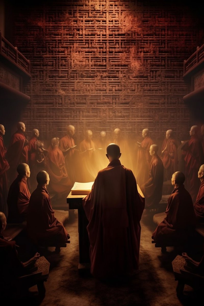 BuddhaBeings's tweet photo. The Diamond Sutra, originating in the 4th century CE in India, is part of the  Prajnaparamita (Perfection of  Wisdom) literature. It's a dialogue between Shakyamuni Buddha and His disciple Subhuti, offering profound insights into the nature of reality. 

Before we delve deeper into this sutra, here is an interesting fact. The oldest known printed book in the world, dated 868 CE, is a Chinese translation of the Diamond Sutra. A historical treasure reflecting the timeless appeal of this remarkable text.

Named "Diamond" (Sk. Vajra) or Thunderbolt, for its ability to cut through delusions, this sutra holds a vital place in East Asian Buddhist traditions. Its teachings lead to understanding unbreakable truth, slicing through ignorance to enlightenment.

Central to the sutra is the concept of "emptiness," teaching that all phenomena lack inherent existence. Everything is interconnected, dependent on causes and conditions, void of an independent identity.

The Diamond Sutra emphasizes the Bodhisattva ideal, guiding followers to help all beings while recognizing the emptiness of self and others. This paradox is at the heart of its profound wisdom.

A key teaching is not to become attached to words or concepts. Spiritual wisdom transcends language and intellect, existing in direct insight. It reminds us that enlightenment is beyond mere intellectual understanding.

Famous line from the sutra: "All conditioned phenomena are like a dream, an illusion, a bubble, a shadow, like dew or lightning." A deep reflection on the nature of existence.

The Diamond Sutra has deeply influenced various schools of Buddhism, especially Zen. Its enigmatic teachings continue to inspire practitioners, offering guidance on the path to awakening.

In summary, the Diamond Sutra is a jewel of Buddhist literature. Its teachings cut to the core of existence, offering timeless wisdom on reality, compassion, and the path to enlightenment, resonating across cultures and generations.

#Buddhism #Buddha #Zen #ZenBuddhism #DiamondSutra #Compassion #Emptiness #India #China #History #books
#BooksWorthReading #bookstagram  #tuesdaymotivations #tuesdayvibe