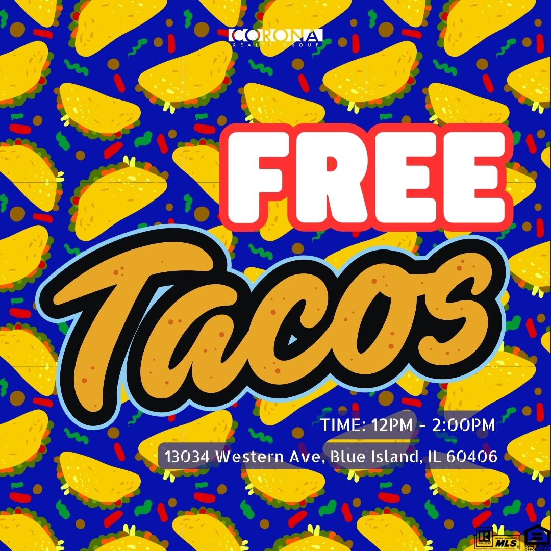 Week 2 is on!!! 🔥🌮 See you all later!! Free fucking tacos and beers!! 🍻🍻

12PM to 2PM ✅#freetacos #everytuesday #week2 #freetacotuesday #coronarealtygroupinc #blueisland #allforfree #noapplicationfee #comeandeat #freeEvent #AugustEvent #AlexCorona #JaimeBirks