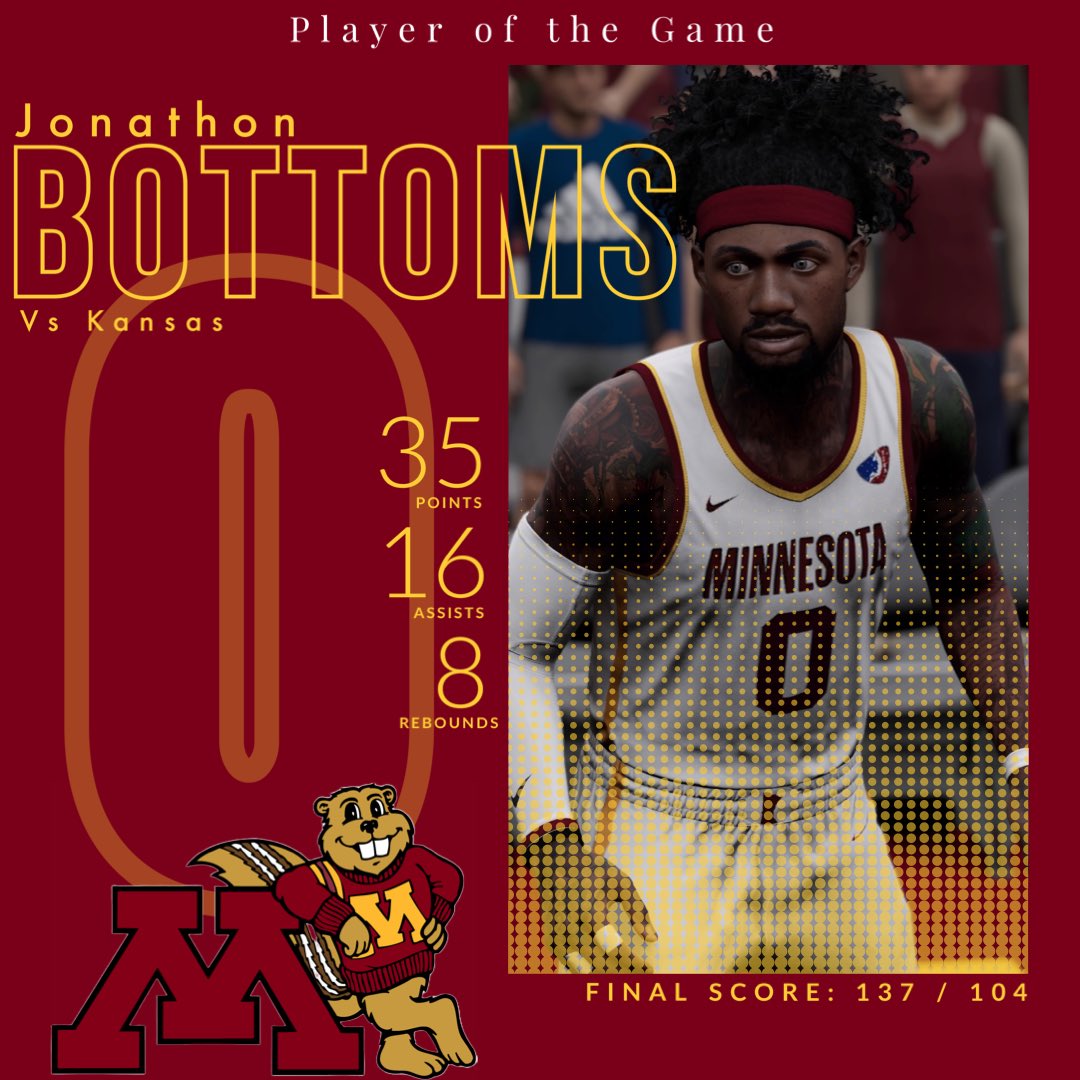 Minnesota vs Kansas POTG…. Jonathon Bottoms !!!!