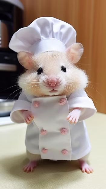 goldbern's tweet photo. @todayyearsold Perfect chef's hat for a hamster, too! https://t.co/Bd9asdxiRN