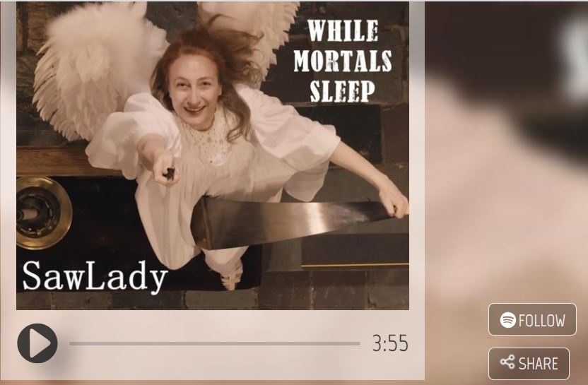 NEWS: my new single 'While Mortals Sleep' should be on all streaming platforms today!️🎊🎉🥂🍾Please check on your favorite streaming platforms and let me know if it is there (search for Saw Lady or for the While Mortals Sleep).
Exciting day - I can't wait for you to hear it!
