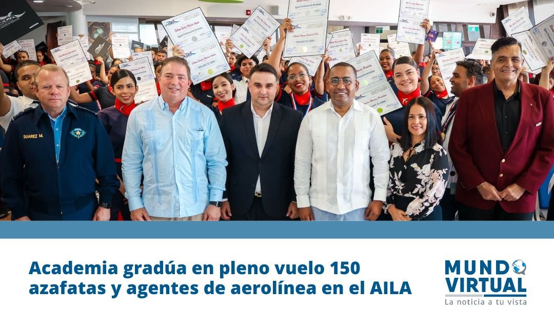 MundoVirtual_Do's tweet photo. Academia gradúa en pleno vuelo 150 azafatas y agentes de aerolínea en el AILA
.
.
https://t.co/8CH3HiRlqg
.
.
@DAeroportuario - @victorpichardo https://t.co/Cpesg2OM9B