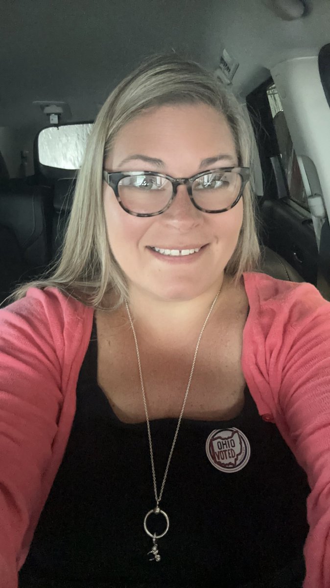 nichole_english's tweet photo. A blown transformer and detour didn’t stop me from voting today #OhioIssue1 #GoVote #StickerSelfie https://t.co/aWhUGlcPxa
