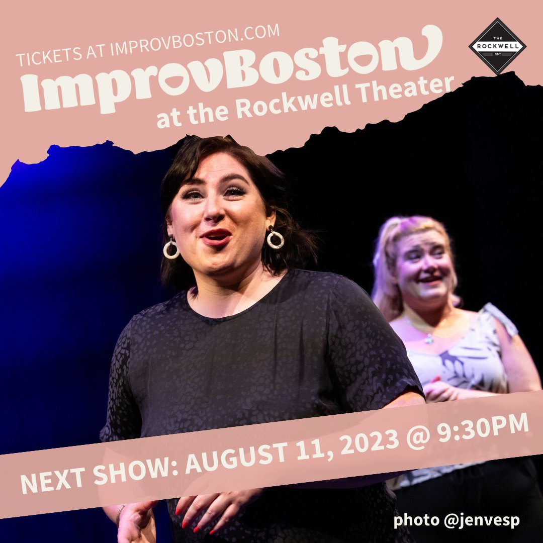 Get your laugh on - like big time... this Friday night @rockwellthtr
When - 9:30PM
Where - the Rockwell Theater - Davis Square
Why - Big Laughs
buff.ly/3Qvs4w7 
 #Boston #ImprovComedy #theatre #standup #bostonma #livecomedy #bostontheater #improv  #comedy #comedyshow