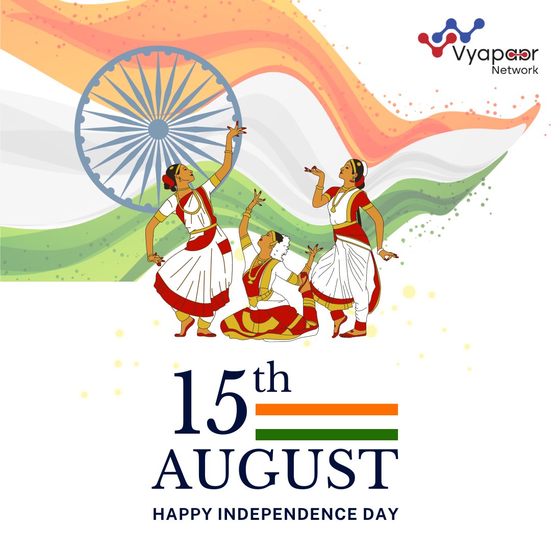 vyapaarnet's tweet photo. On this joyous occasion of Independence Day, Vyapaar Network extends heartfelt wishes to all!

As the nation unites to commemorate this historic day, we hope you relish a well-deserved extended weekend with your dear ones.

Jai Hind! https://t.co/9XZQlmOvX2