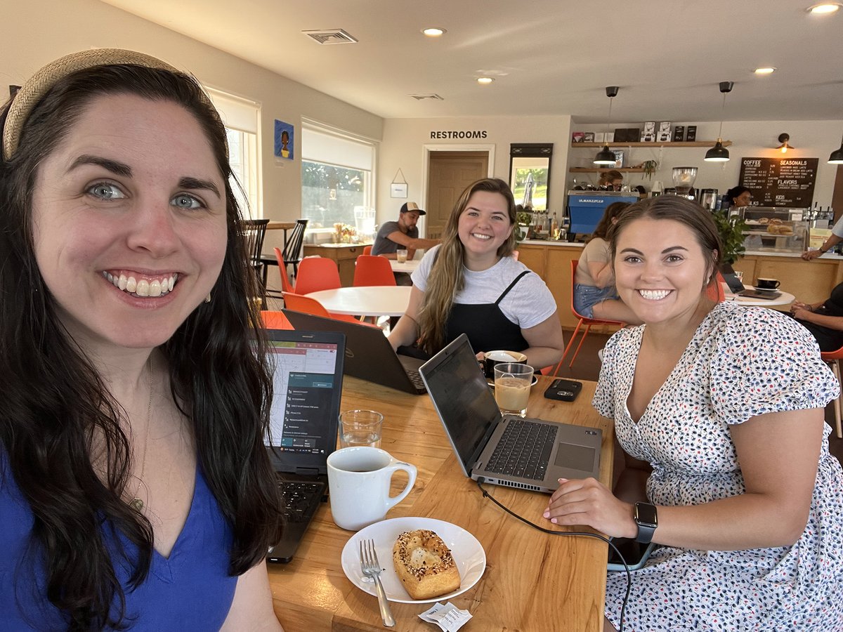 POV: When life hands your office a downtown water main break and you get to spend the morning co-working at #BridgeCityCoffee! #TeamCrawford