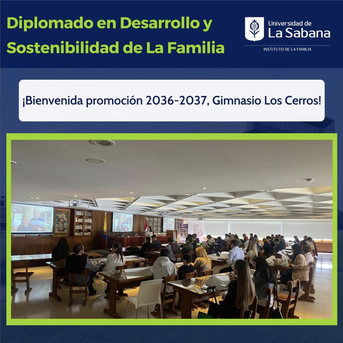 ¡Bienvenida promoción 2036-2037, Gimnasio de Los Cerros! 💚💙

Para el Instituto de La Familia es un privilegio acompañar a las familias en este inicio del Diplomado en Desarrollo y Sostenibilidad de La Familia.
Juntos construimos vínculos familiares fuertes y seguros.