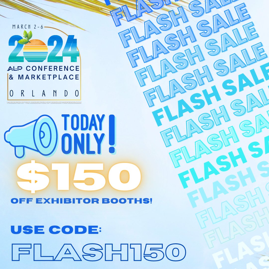 ALPLodging's tweet image. 🔥 𝐅𝐋𝐀𝐒𝐇 𝐒𝐀𝐋𝐄 🔥 

How to access the Flash Sale discount: 
1️⃣Complete this form: bit.ly/43YLmNq
2️⃣ Enter your code: 𝐅𝐋𝐀𝐒𝐇𝟏𝟓𝟎 at checkout 

Don&apos;t miss this amazing opportunity to save on bringing your business to the next level!