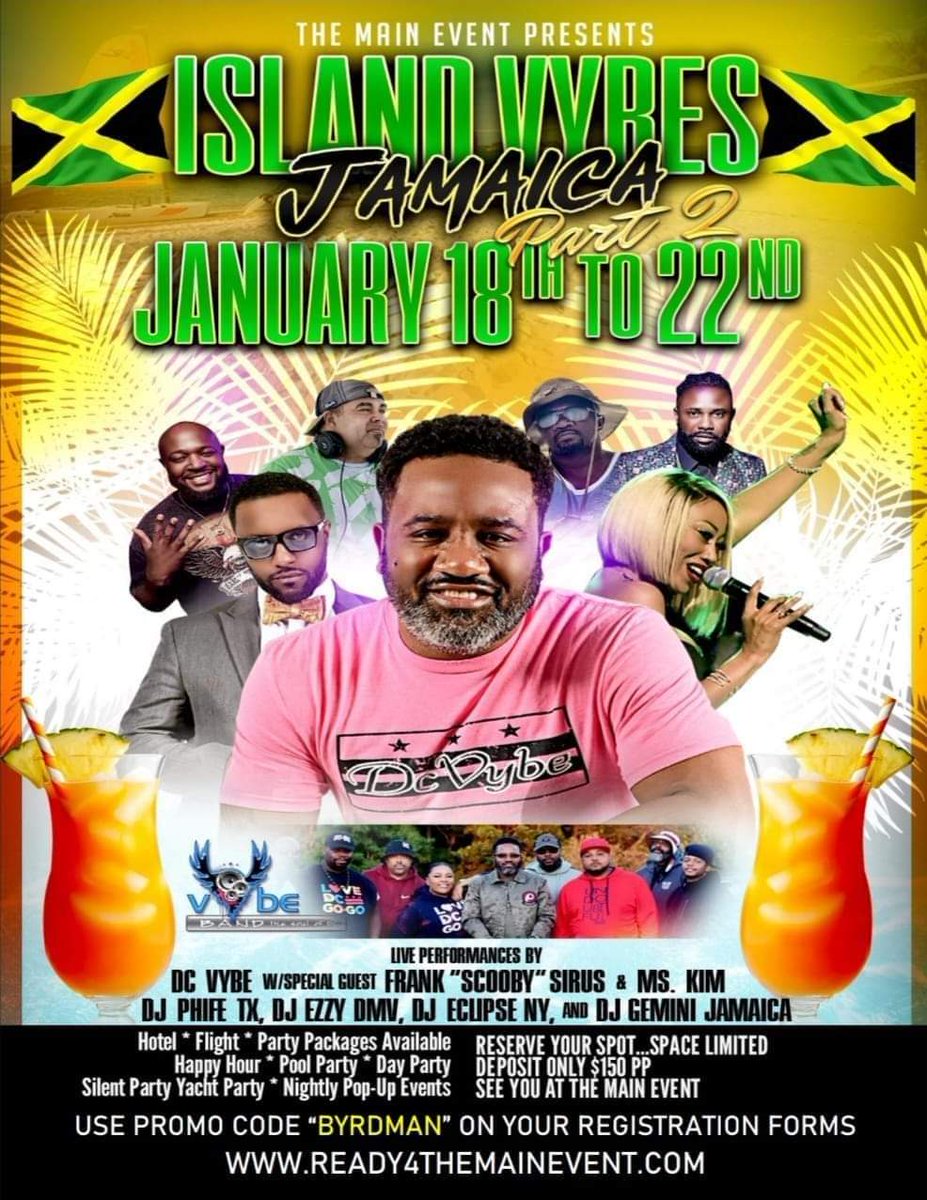 Byrdmann85's tweet photo. Promo Code "BYRDMAN" on your registration form, and submit your $150 deposit to secure your spot. 
SEE YOU IN JAMAICA https://t.co/QdOHrSeQyT
