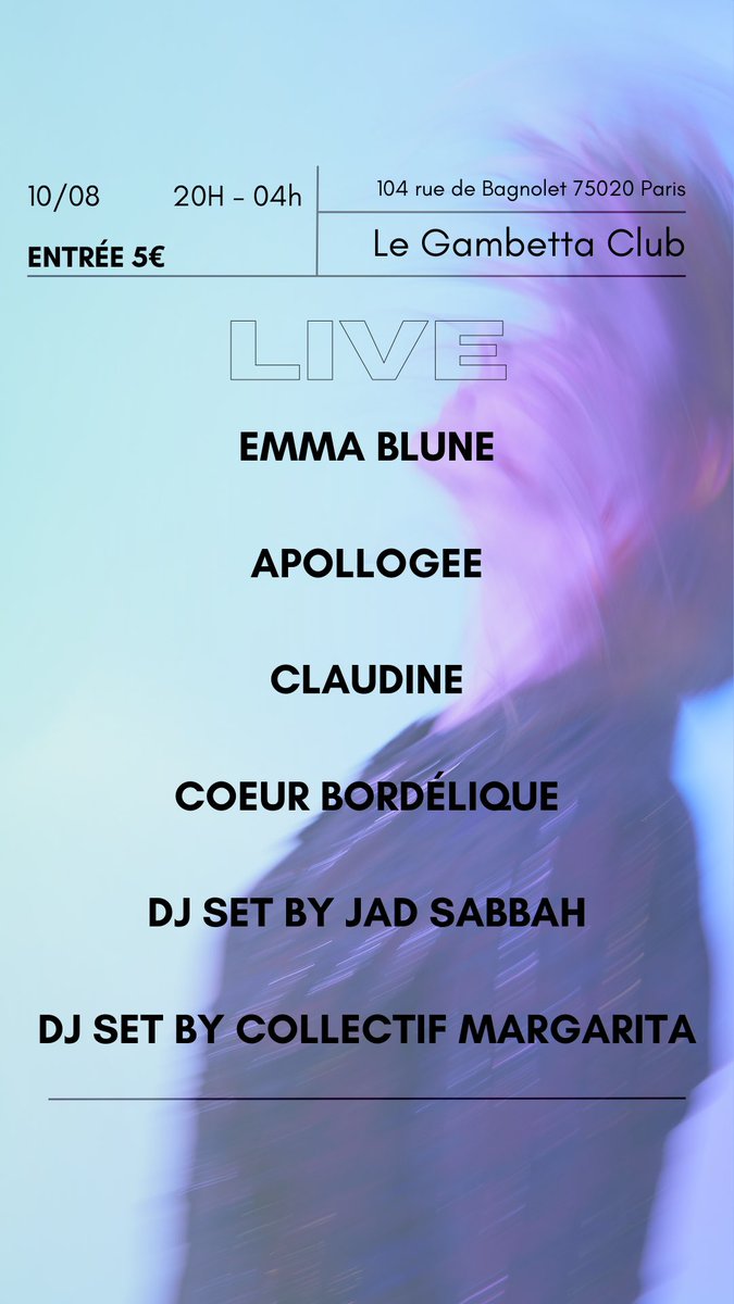 ApolloGeeTM's tweet photo. L’événement est un co-plateau, vous retrouverez plusieurs genres musicaux durant la soirée 🎶 https://t.co/rEj2u7mXnE