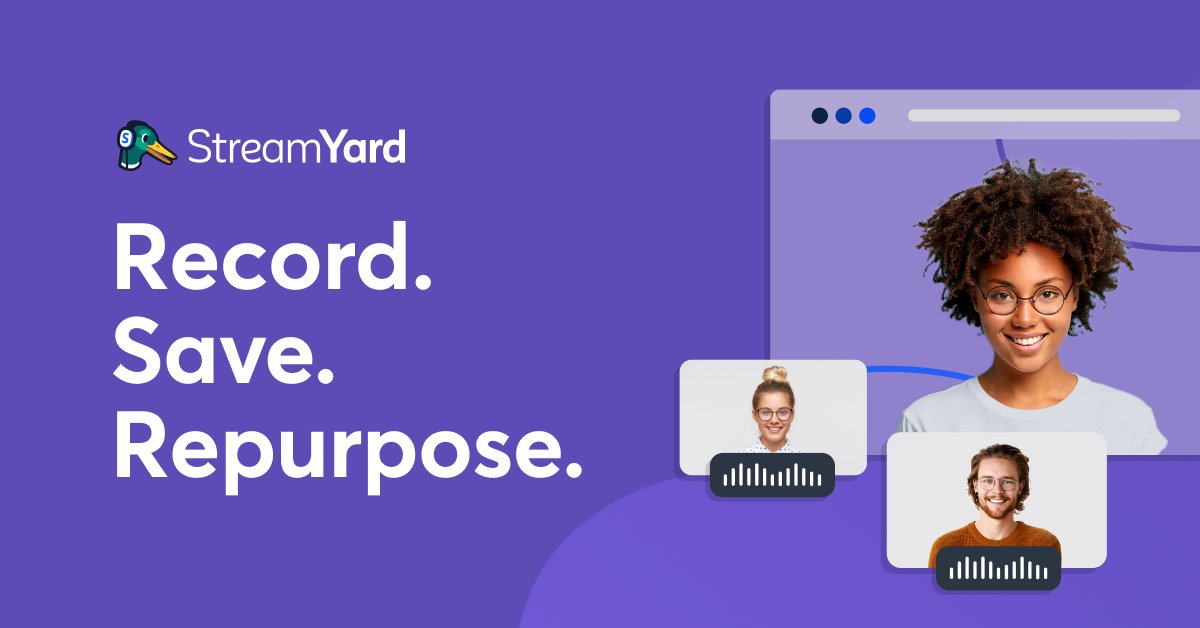 streamyardapp's tweet image. Studio-quality local recordings for your next stream!🎤
StreamYard lets you locally record each participant for clear-quality content of each separate video &amp;amp; audio feed.
Control your recordings &amp;amp; edit like a pro.

Learn more: go.streamyard.com/local-recordin… #localrecordings #streamtips