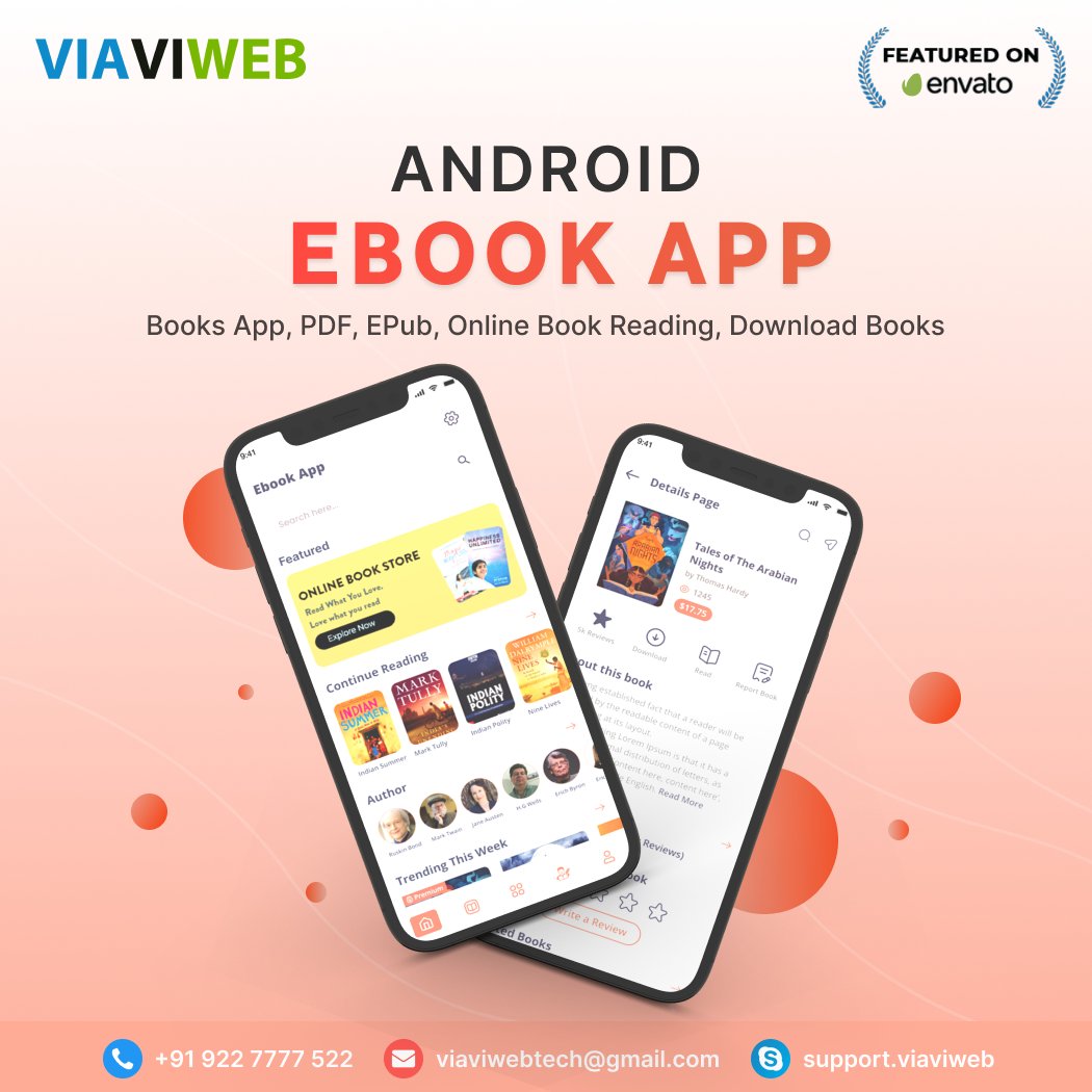 viaviwebtech's tweet image. Are you looking to develop your own Android eBook App? 

Purchase source code via this link: 1.envato.market/YxGqO

WhatsApp: +919227777522

#AndroidEBookApp #EBookAppSourceCode #EBookApp #EBookAndroidApp #BooksApp #BookApp #BookAppSourceCode #ReadingBooks #ReadingBook