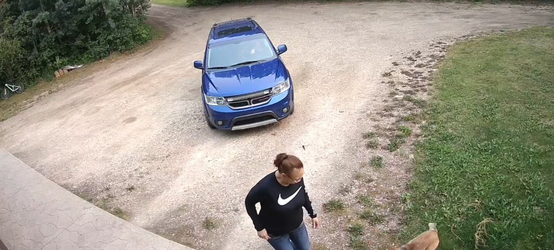 RCMPAlberta's tweet photo. #CanYouHelp? #GrandePrairie RCMP looking to identify the suspect of a break-and-enter at a residence in the area of 722 Township and Range Road 25 near #Bezanson on Jul. 15. A female suspect driving a blue Dodge Journey gained entry to the premise and stole a 2014 Cadillac SRX. https://t.co/1sLjYhMuWi