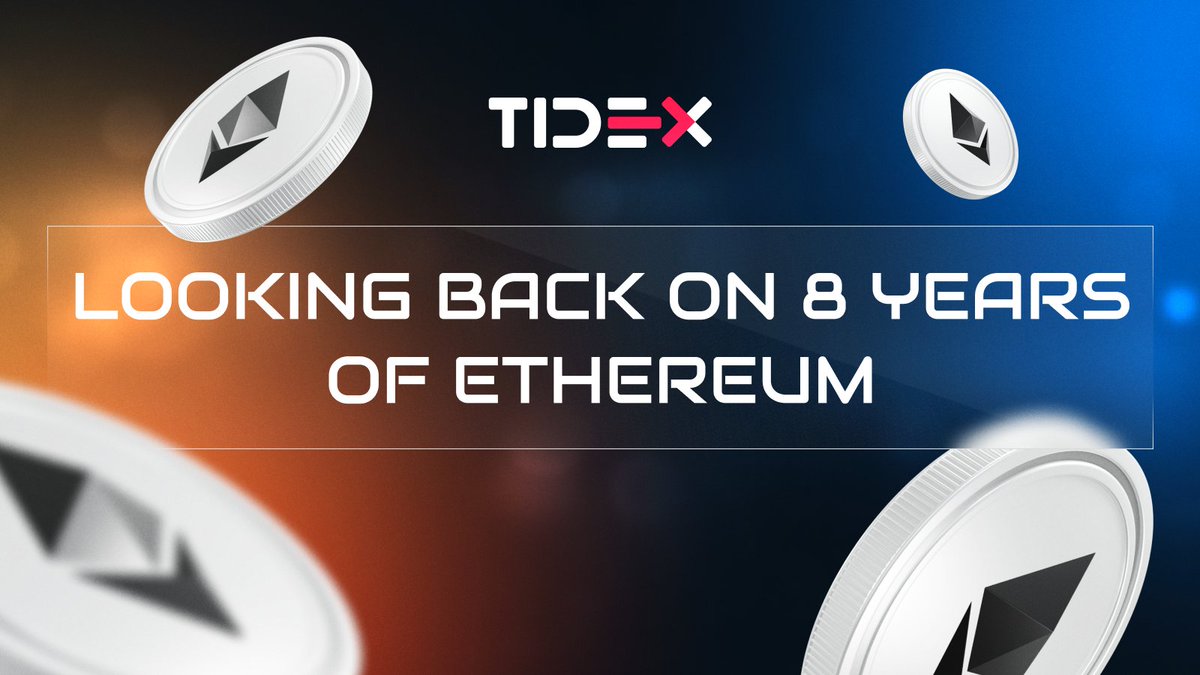 Ethereum has turned 8! 

In our new Medium blog, Eric Ma, CEO of TIDEX, comments on some of the major milestones reached by the world’s most popular programmable crypto.

medium.com/tidex/looking-… 
Check it out and let us know what you think!