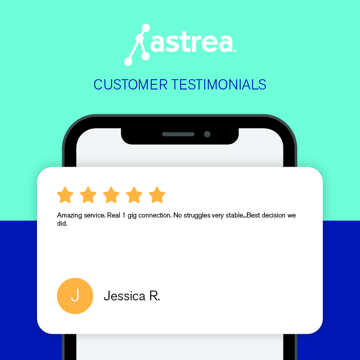 AstreaConnect's tweet photo. Searching for an Internet local Internet provider that connects you with speeds up to 1Gig and top notch customer service? Look no further. See what our customers are saying about us. Search your address to see if you qualify for Astrea service: https://t.co/PAzYbCoc05. https://t.co/T7HGxB7sAT