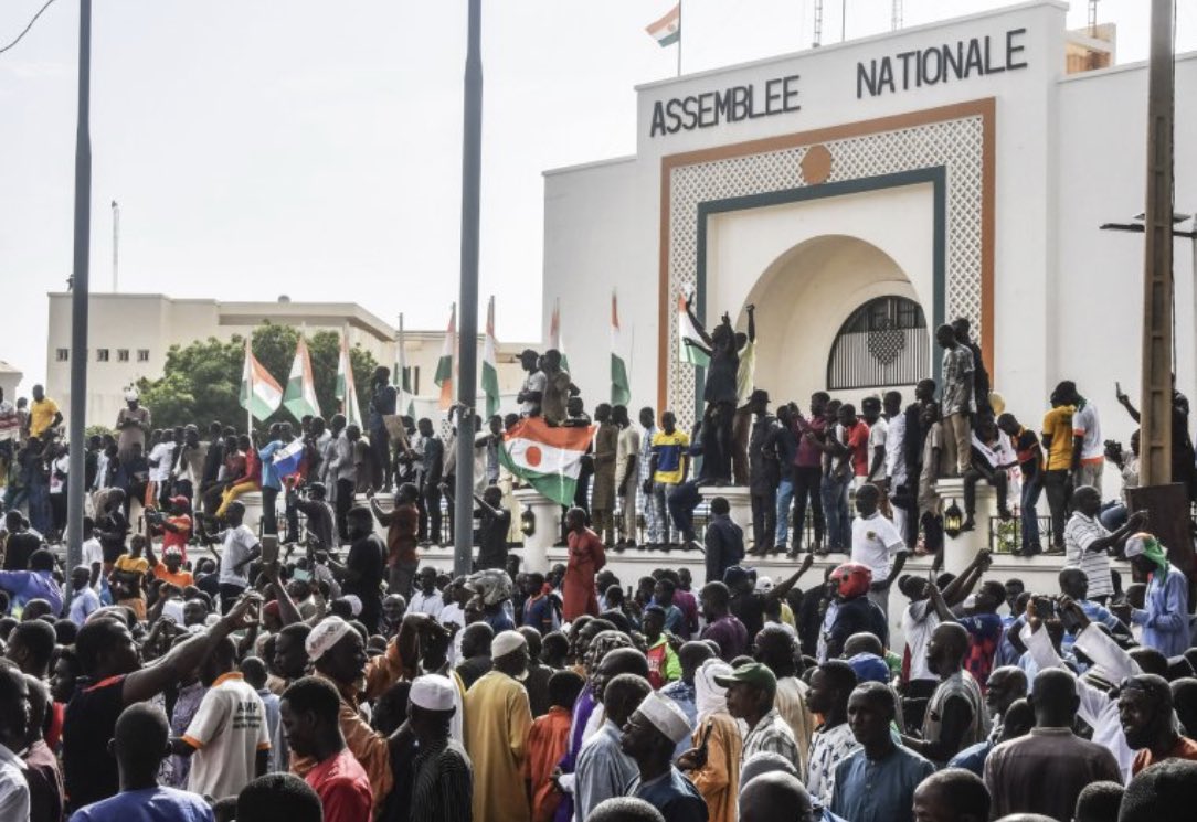 sethharpesq's tweet photo. In every public statement, the coup leaders of Mali, Burkina Faso, and Niger say that NATO sponsorship of terrorists in Libya destroyed their countries.

Unfortunately, correspondents for AP, Reuters, AFP, and BBC are a little hard of hearing and never report this. https://t.co/6zZd7kXggj