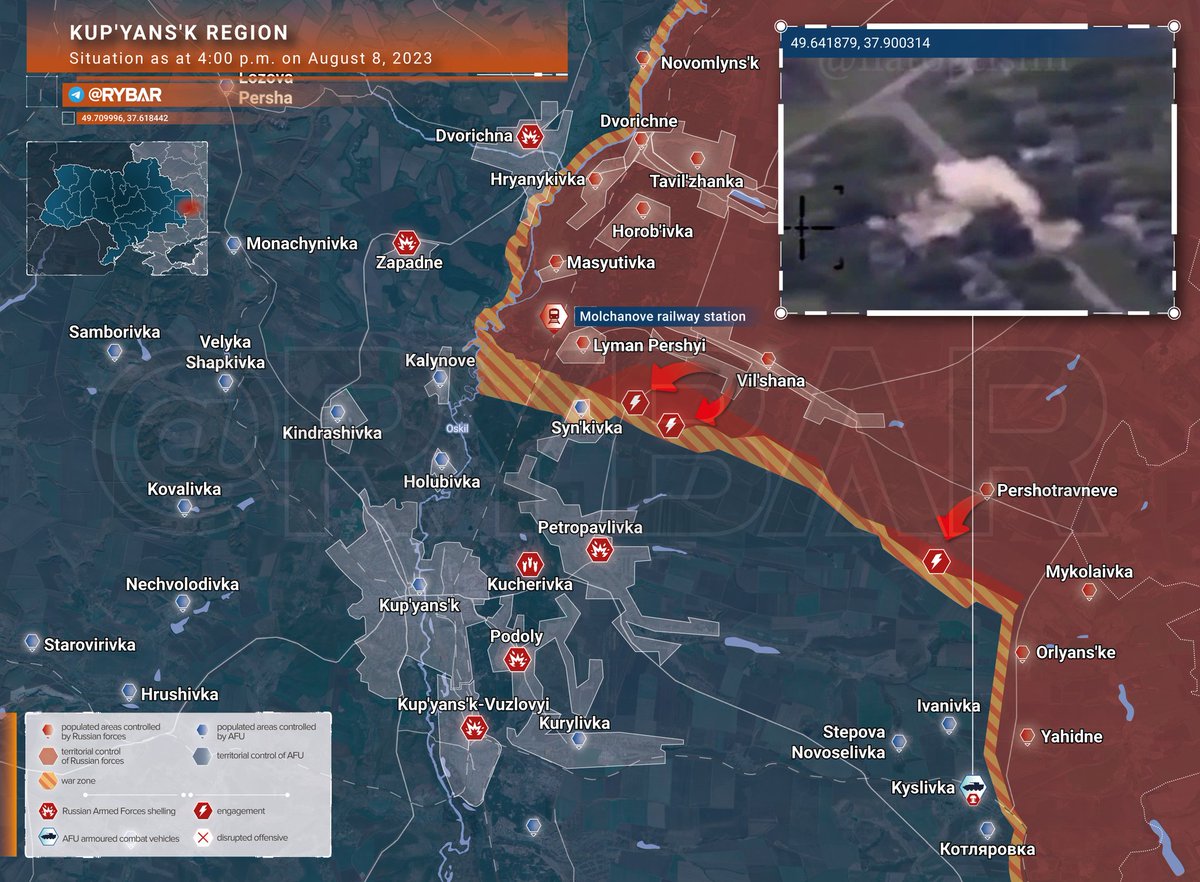 ChristopheMutet's tweet image. 6/8 ... la situation semble s&apos;enliser autour de #Robotine et que les forces 🇷🇺 poursuivent leur manœuvre d&apos;alignement sur l&apos;#Oskil, il semblerait pragmatique pour les forces 🇺🇦 de rationaliser leur effort offensif.
Une bascule en défensive dans le #Donbas aurait en ce sens...