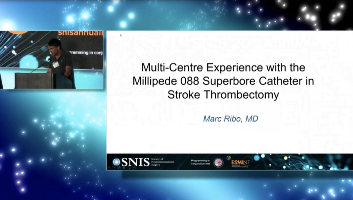 SandraNarayanan's tweet photo. @marcriboj @DNeurovascular @vallhebron describes early experience w/ #Millipede088 Superbore Catheter #SNIS2023 - flow reversal in M1, no ICH @Wayne_Perfuze @LiamMullins20 @RLHINR @StonyStroke @PittStroke @Ansaar_Rai @JefferyPMedEd @BClineMD @SNISinfo @cvsection @esmintsociety https://t.co/K8VQSvUNHl