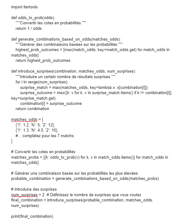 Max_justeMax's tweet photo. Voici le code dans son entièreté, à copier simplement dans un nouveau projet python, et compléter comme je vous l'ai détaillé. Si besoin, je peux vous le partager en MP, sans contrepartie, c'est gratuit et ça me fait plaisir 😊
6/6

#TeamParieur https://t.co/aL6g3MHQ7o
