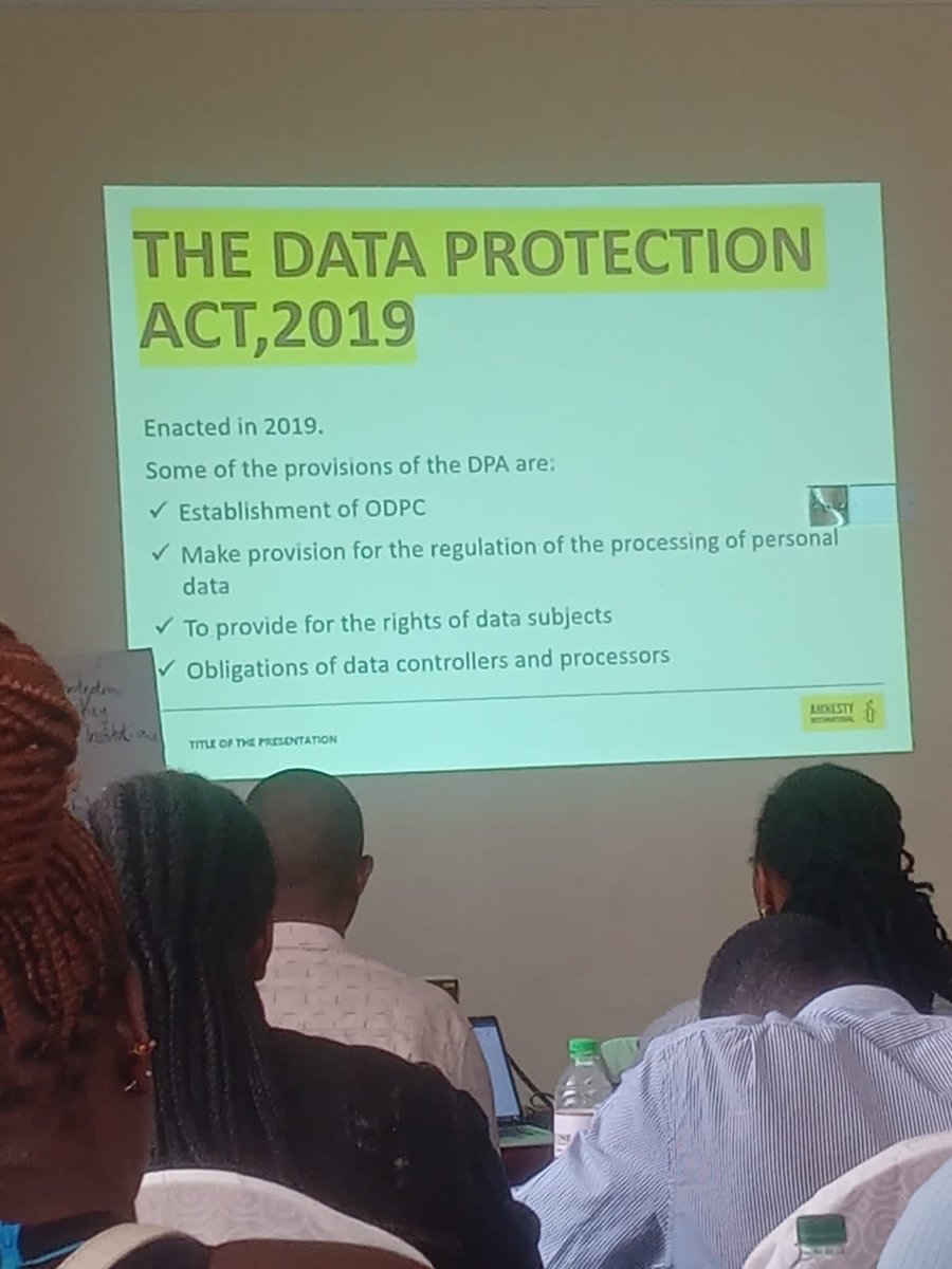 We have joined other civil society organizations in a two-day capacity-building session on #DataProtection in the Civic Space convened by <a href="/AmnestyKenya/">Amnesty Kenya</a> 
#DigitalRights