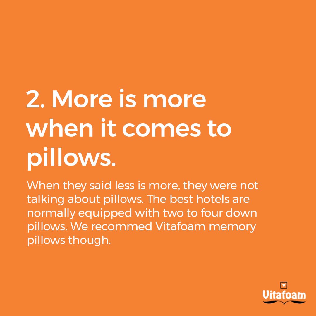 VitafoamNG's tweet image. Elevate Your Sleep Experience: Transforming Your Bed into a 5-Star Getaway ✨🛏️

At #Vitafoam we're committed to enhancing your sleep journey with proven tips and tricks.

#VitafoamNigeriaPlc #MemoryPillows #LuxuryBedding #BestMattress #BedTime  #SleepGoodStartRightLiveWell