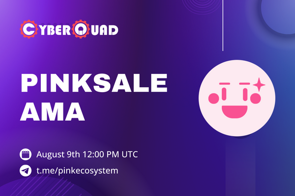 CyberquadC66512's tweet photo. #Pinksale AMA coming soon! 
We'll pick five lucky participants and award them 300 USDT each.
AMA Time: August 9th, 12:00 PM UTC
Host: Pinksale @pinkecosystem
https://t.co/rJa8RRN6xf
#ETH https://t.co/EfjEygl5O4