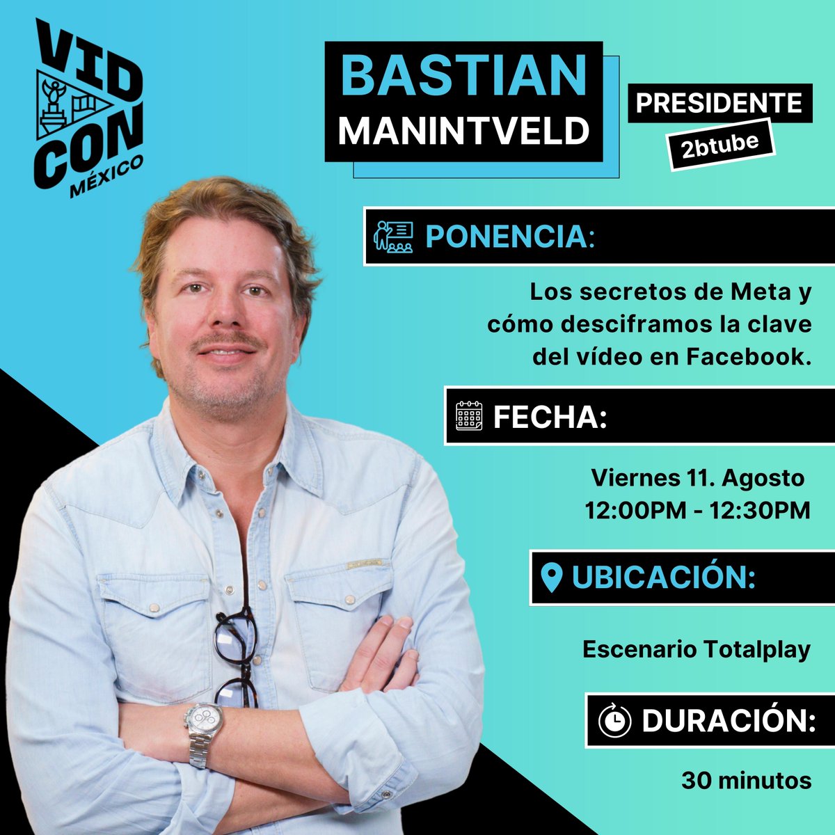 2b's tweet photo. No queda nada para celebrar el evento más importante de contenido digital en #Latinoamérica 🤩👏🏼 @VidConMexico empieza esta semana y 2btube tendrá un papel muy activo 😎✨ No te pierdas las ponencias de nuestros representantes, aquí te dejamos toda la info 👇🏼Nos vemos en México 🇲🇽