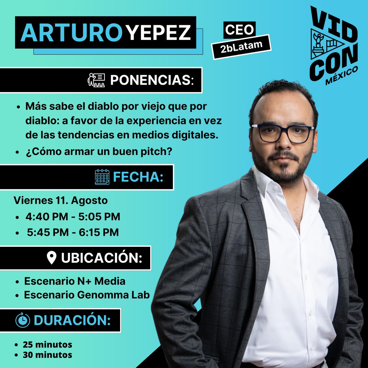 2b's tweet photo. No queda nada para celebrar el evento más importante de contenido digital en #Latinoamérica 🤩👏🏼 @VidConMexico empieza esta semana y 2btube tendrá un papel muy activo 😎✨ No te pierdas las ponencias de nuestros representantes, aquí te dejamos toda la info 👇🏼Nos vemos en México 🇲🇽