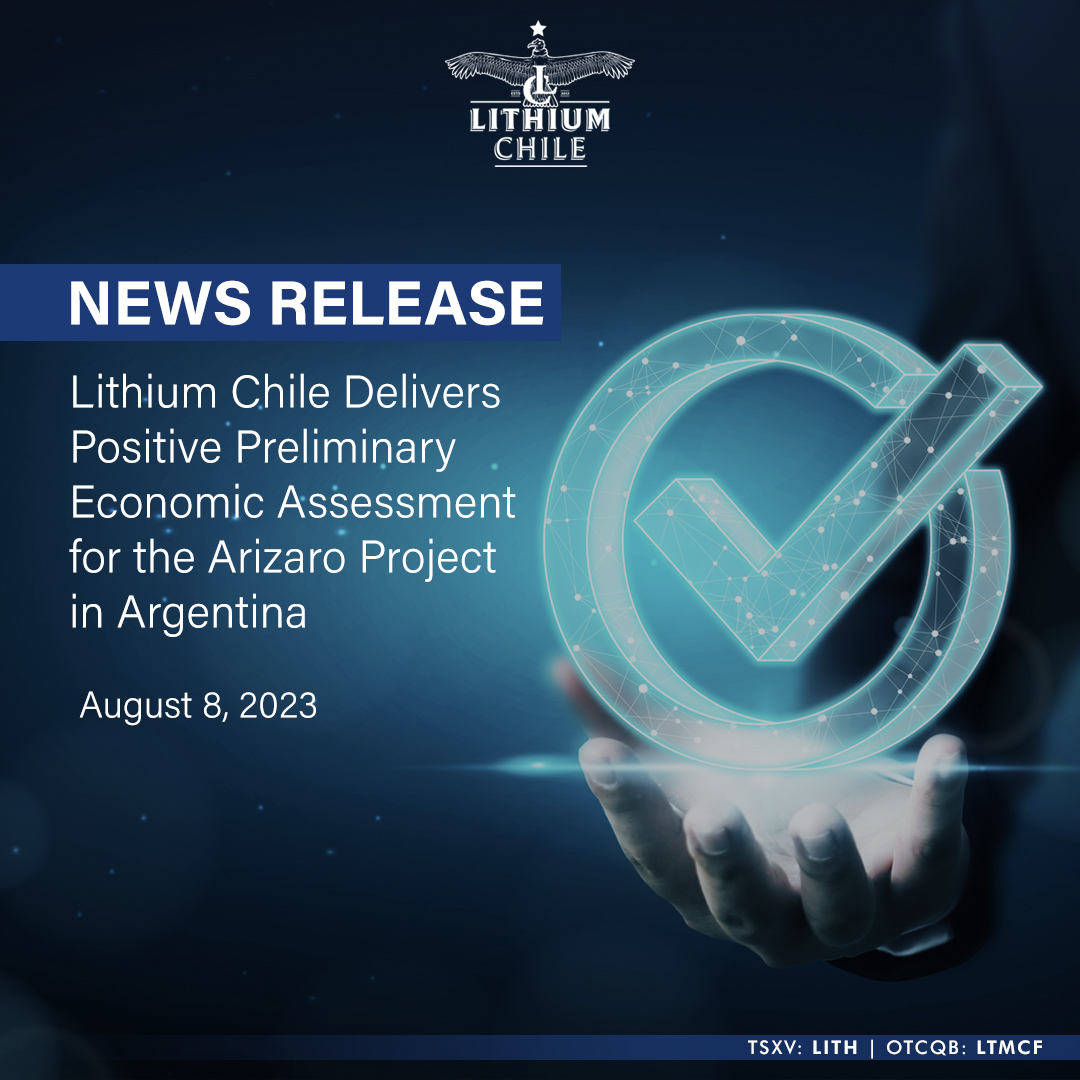 ChileLithium's tweet photo. Lithium Chile Inc. is pleased to report the results of its Preliminary Economic Assessment on the lithium carbonate potential of the Salar de Arizaro project in Argentina.

🔍 Know the exciting details here: https://t.co/6UvwsXtOLB

#TSX $LITH #TSXV $LITH.V #OTCQB $LTMCF https://t.co/Kkaggd8DXn
