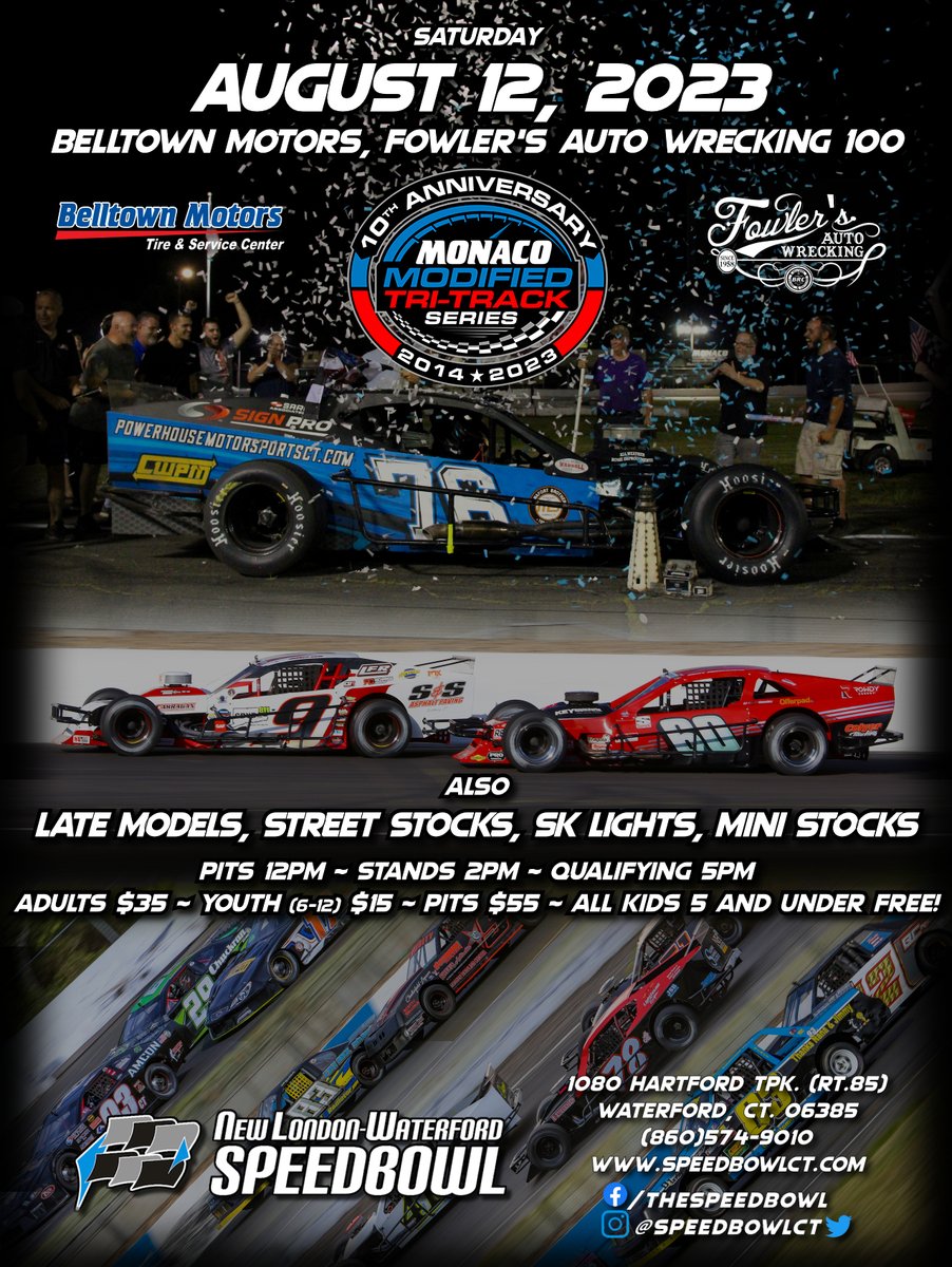The <a href="/MonacoMods/">Monaco Modified Tri-Track Series</a> will roar at the shore this Saturday night for the Belltown Motors / Fowlers Auto Wrecking 100, complete with MMTTS Autograph Session!

Detailed Schedule: bit.ly/3AAKEKc
