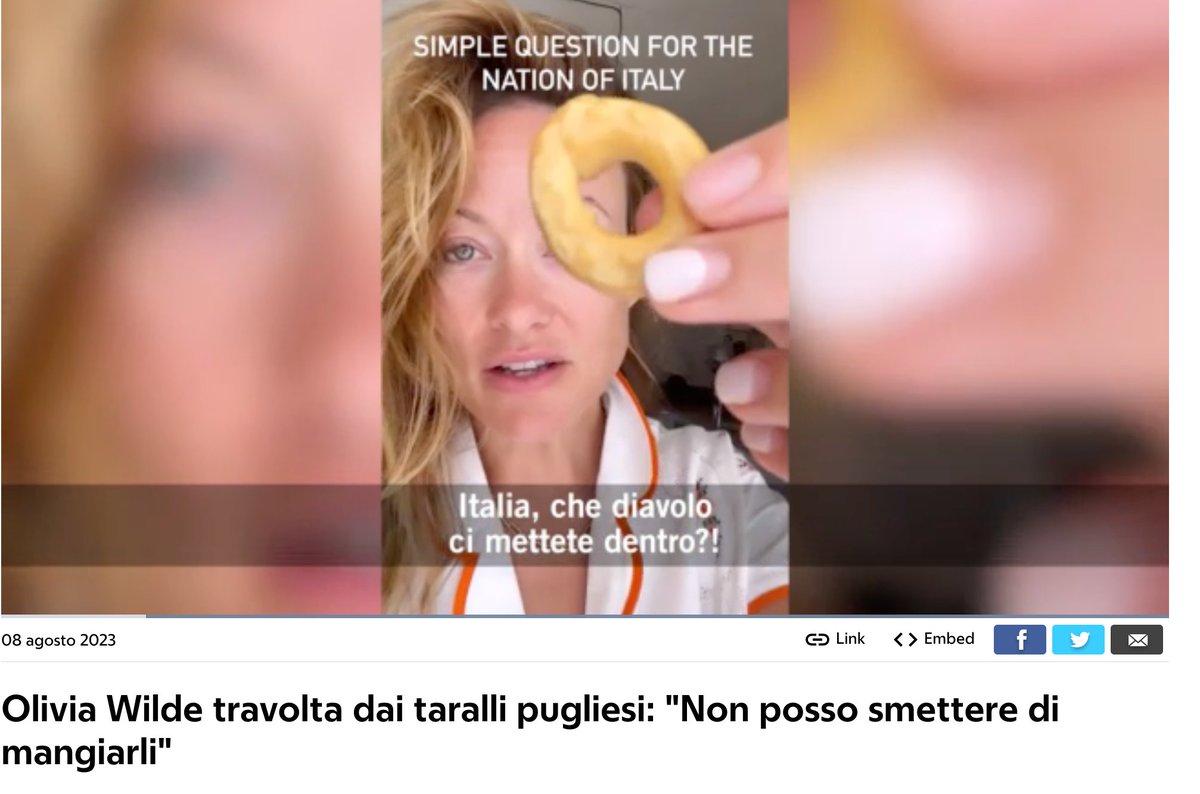 <a href="/oliviawilde/">olivia wilde</a> si è innamorata #Taralli pugliesi, in effetti quando si iniziano a mangiare non si smette, per questo dopo svariate richieste abbiamo dovuto aumentare il contenuto delle confezioni 😂 #Puglia  shop.laterradipuglia.it/it/27-taralli-…
