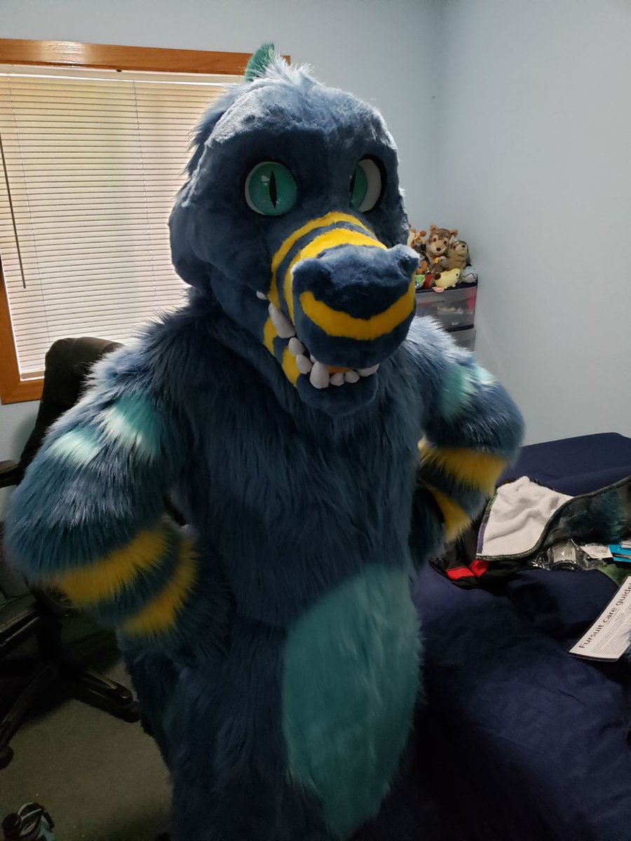 ZevsRequiem's tweet photo. Selling my croc suit for $4k (OBO)! Perfect fit for a 5'8" individual with extra room thanks to comfy padding! DM me offers! #fursuitforsale #furryfandom #fursuiter #furrycommunity https://t.co/lYVL3kkPlw