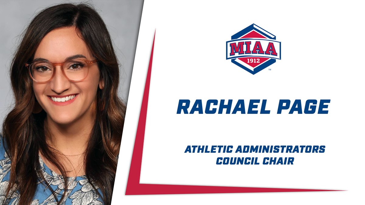 TheMIAA's tweet photo. Nebraska Kearney’s Rachael Page has been appointed to chair the MIAA’s Athletic Administrators Council.

Congratulations, Rachael! 

📰 https://t.co/V3vgRf3IYd
#BringYourAGame https://t.co/oZfP0L8lu0