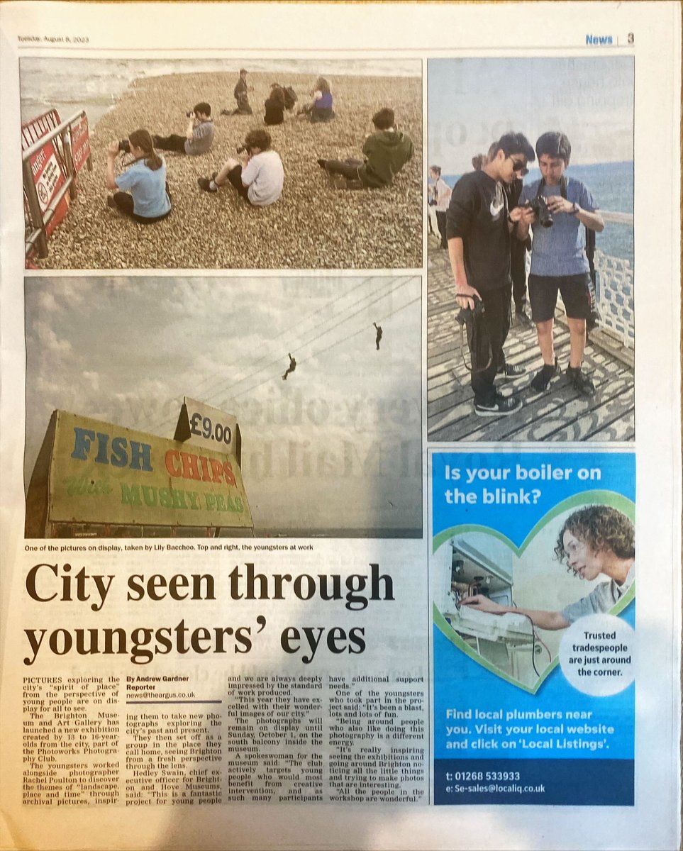 Fabulous to see our project with Photoworks and young people from the city featured in <a href="/brightonargus/">Brighton Argus</a> today.