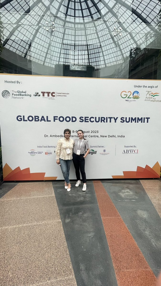Today I attended the first day of #GlobalFoodSecuritySummit . The summit was hosted by @foodbanking and @ttcglocal. The summit was held under the aegis of @g20org. #Foodbanking, #nutritionsecurity and distribution of surplus food was the main highlight. (1/2)