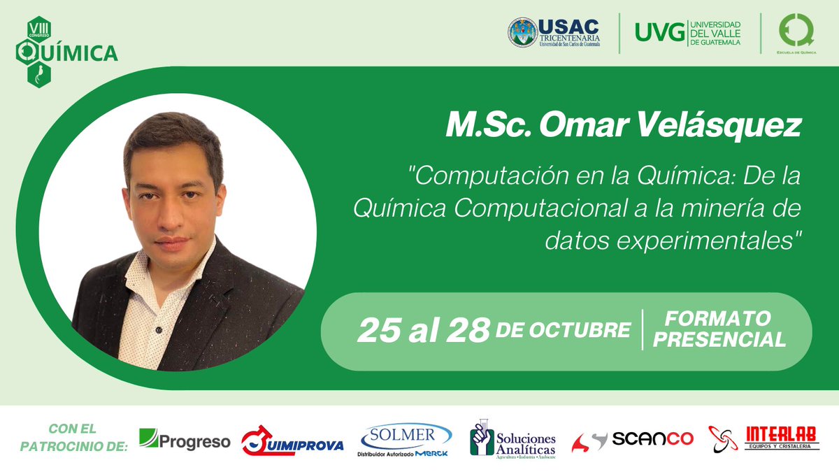 QuimicaGT's tweet photo. Únete al Octavo Congreso de Química y descubre las maravillas que los expositores tienen reservadas para nosotros. Te esperamos el 25 al 28 de octubre. https://t.co/gxhV7PM8IE