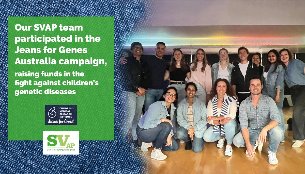 Spearheaded by our Asia-Pacific team in Sydney, Synergy Vision participated in the #JeansForGenes campaign, raising funds in the fight against children's genetic diseases. #JeansForGenes #JeansForGenesAU #TeamDenim #TeamDay #Fundraising