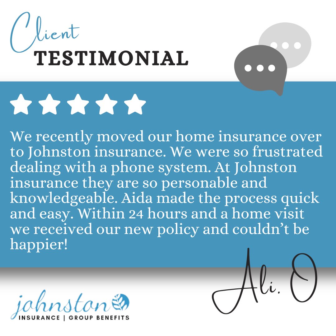 Thank you Ali for the 5-star review! Client feedback is highly valued. We take pride in delivering a personalized experience and providing different options to meet our clients needs. 

#tuesdaytestimonial #personalizedservice #johnstoninsurance #clienttestimonial