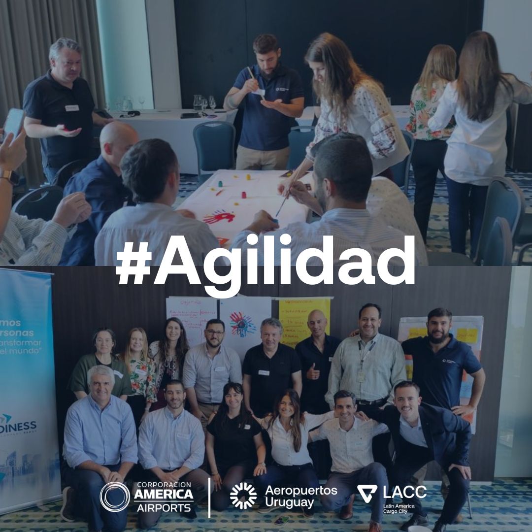 AeropuertosUY's tweet photo. Compartimos cómo gestionamos el proceso de transformación hacia una organización ágil en el webinar #Agileports organizado por @ACI_LAC. 
Un camino que seguimos recorriendo para que la agilidad se convierta en parte de nuestro ADN y un atributo de nuestra cultura. https://t.co/lJhR0TdSJt