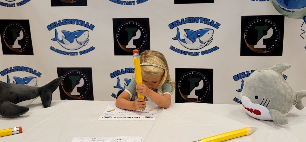 sellersvillees's tweet photo. It's official....the class of 2036 are Sharks.  They had their official signing at our kindergarten Welcome today. #pennridgeproud @sellersvillees @PennridgeSD https://t.co/yb6hKL7gSA