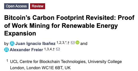 BREAKING: New peer-reviewed piece highlights how #Bitcoin mining could help renewables and drive decarbonization of the grid.